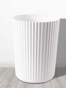 1 pieza Papelera minimalista a rayas, blanco/negro/beige, para dormitorio, sala de estar, baño, contenedor de almacenamiento de basura, para uso doméstico y oficina