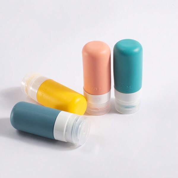1pc 60ml Silicone Travel Bottle, Cosmetics Storage Refillable Container