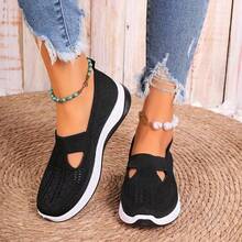 Women's Orthopedic Comfort Slip-On Sneakers - With Arch Support And Skin-Friendly Foam, All-Day Lightweight Walking Shoes, Non-Slip PVC Sole - Suitable For Nurses, Teachers, Standing And Running Errands, Orthopedic Shoes, Exquisite Pressure-Relieving Design, Beautiful Embroidery, Soft Cushioning, Suitable For Long-Term Standing Work Shoes, Casual Women's Shoes - màu đen - Xem 3