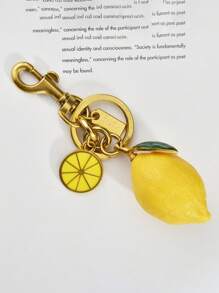 1 件全新树脂逼真柠檬水果汽车钥匙扣包挂件情侣钥匙扣汽车配件包饰背包学校可爱哥特 Y2k 万圣节配件教师节圣诞节礼物创意包饰挂绳带身份证夹汽车配件包饰