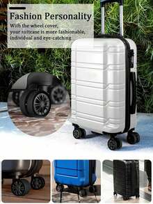 8pcs Wheel Protection Cover, Office Seat Wheel Protection Cover, Trunk Wheel Silicone Protection Covernoise Reduction Trunk Caster Protection Cover - Black - View 3