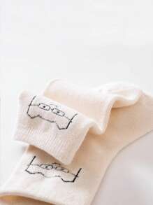 5 Pairs Of Socks For Boys And Girls Aged 0-8, In Spring, Summer, And Autumn. Baby Socks, Black And White Socks