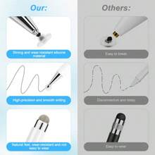 Stylus Pens For Touch Screen 2 In 1 Universal Stylus High Sensitivity Surface Pen With Extra 6 Tips For All Tablet Touch Screens  IPad Pro Android Tablets Chromebook - White/Black/Silver - 查看 4