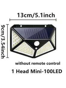 234颗LED太阳能安防灯，户外花园人体感应器，3种模式，防水，独立太阳能泛光灯，适用于车库，相比旧款100颗LED版本（可选带/不带遥控器）（请确认尺寸）