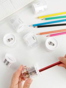 Taille-crayon portable minimaliste transparent, taille-crayon manuel pour étudiants pour le dessin et le croquis, outil de taille de crayon, fournitures scolaires, indispensable pour la rentrée des classes - Multicolore - Voir 1