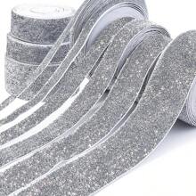 5/10 Pcs Silver Single-Sided Velvet Metallic Ribbon, 7-38mm Wide Glitter Ribbon For Gift Wrapping, Wedding, Party Decor, Floral Arrangement, Clothing Accessories