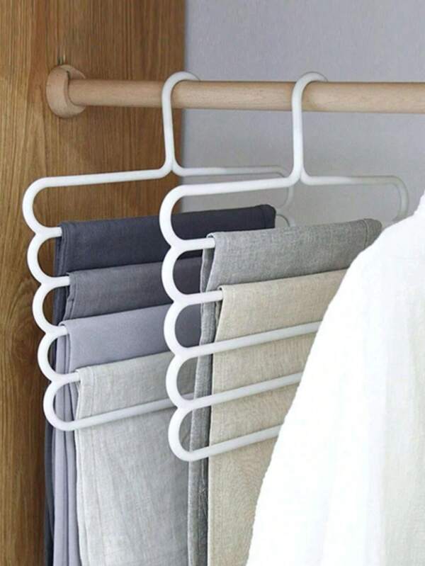 1 pièce Cintre à pantalons multicouche antidérapant et coloré, Porte-pantalons à 5 niveaux multifonctionnel pour armoire, Porte-écharpes, Porte-foulards en soie et cravates.