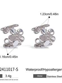 1 Paar Edelstahl Blumen Ohrclips wasserdicht hochwertige Damen Ohrringe Schmuck geeignet für den täglichen Gebrauch, Urlaub, Meerseite