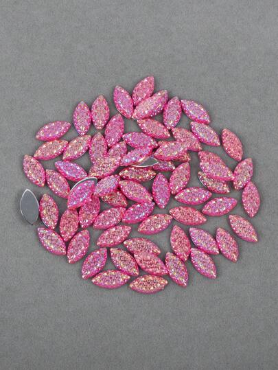 100 piezas/paquete, Cristales acrílicos ovalados de 7*15mm, cristales acrílicos en forma de piña plana de color AB, cristales acrílicos multicolor de alta calidad para manualidades y accesorios de ropa