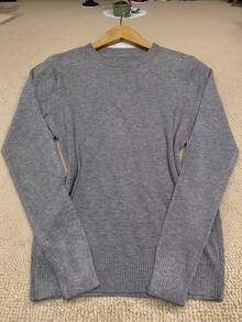 Steve Store Women's Fashion Round Neck Modal Long Sleeve Imported Cold Weather Blouse Autumn And Winter Fashion - 灰色 - 查看 2