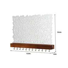 Earring Holder Organizer Hanging Jewelry Organizer Wall Mounted Earing Holder With Wood Base Acrylic Holder For Stud Earrings Necklaces Earrings Bracelets Rings - Brown - View 3