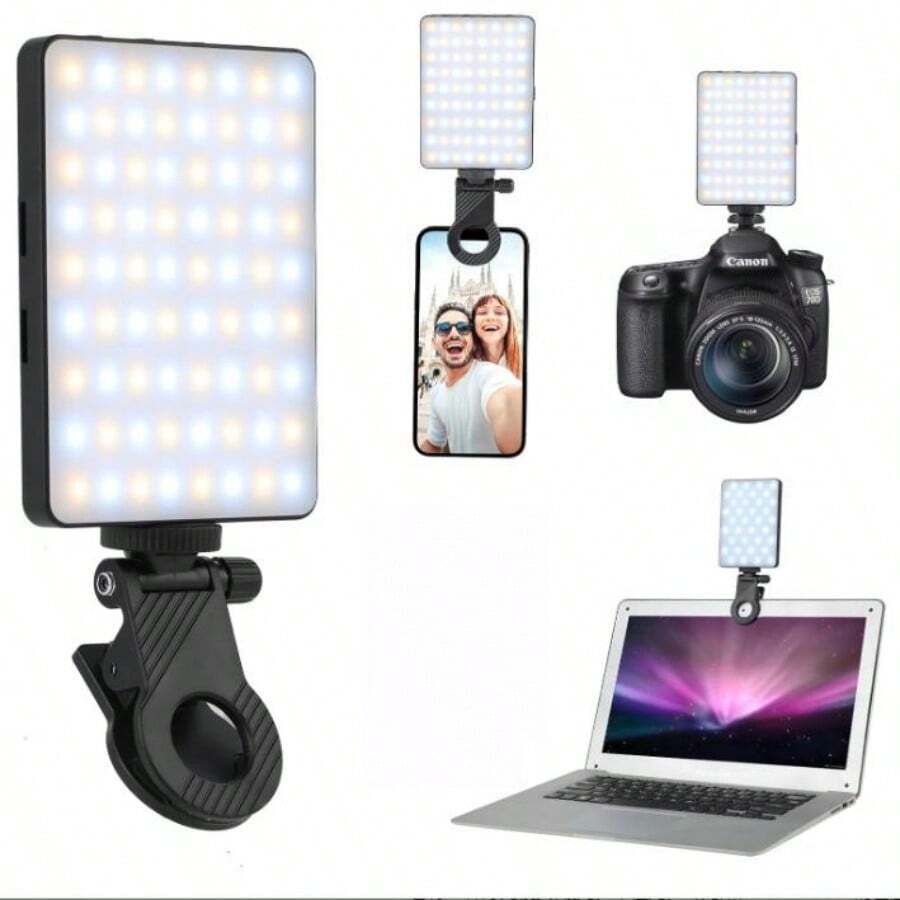 NEXOSYNTH Đèn LED mini cầm tay điều chỉnh 3 nhiệt độ màu, thích hợp cho chụp ảnh selfie/livestream/chụp ảnh, chiếu sáng hội nghị video cho máy tính, có thể sạc lại.