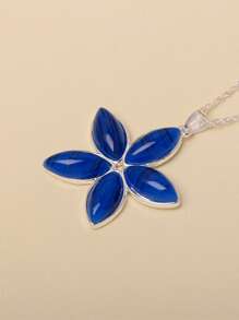 1 pièce Collier pendentif floral bleu clair, 3 options de couleurs