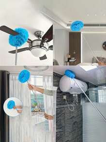 1pc Gray White Ultra-Fine Fiber Dust Collector, Expandable Feather Dust Collector, Dust Duster, Feather Duster, Gap Cleaning Tool, Reusable, Extendable, Washable, Used For Cleaning Ceiling Fans, High Ceilings, Blinds, Furniture, Cars
