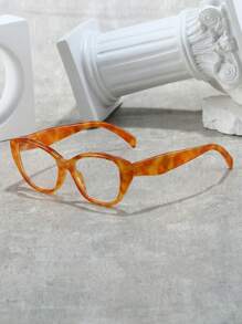 LiMiaoMiao 1 Stück ovale Vintage-Stil Lesebrille für Frauen, klare transparente blaue Licht blockierende Computer-Vergrößerungsbrille +1,0 bis +4,0 Dioptrien