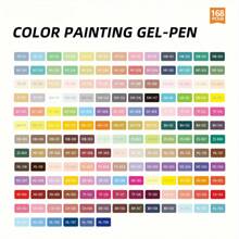 168 Color Gel Pen With Storage Bag, Large-Capacity Handbook Ballpoint Pen, Painting Pen, Record Highlighter, Suitable For Painting, Graffiti, Making Handbook, 162 Colors, Suitable For 14 People, Profe School Supplies, Back To School