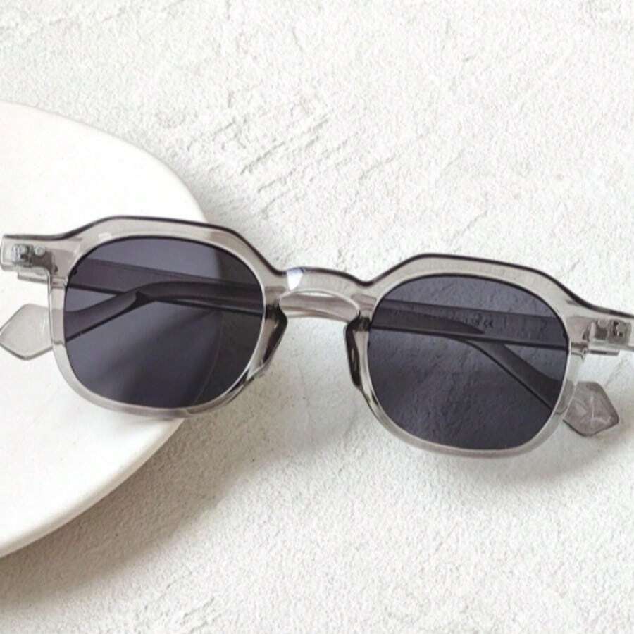 1 Cặp Kính Trang Trí Hình Học Thời Trang Cho Nam - Xám - Xem 1