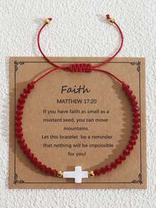 ZIRUISP Jesus Cross Beads Bracelet Hand Woven Adjustable Christian Religious Jewelry For Women Men Perfect Gift For Baptism ,Daily Wear And Spiritual Inspiration - 1 Cross Beaded Bracelet - View 15