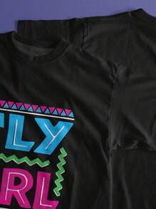 EWH EWHFly Girl 80s 90s Old School Distressed B-Girl Hip Hop T-Shirt