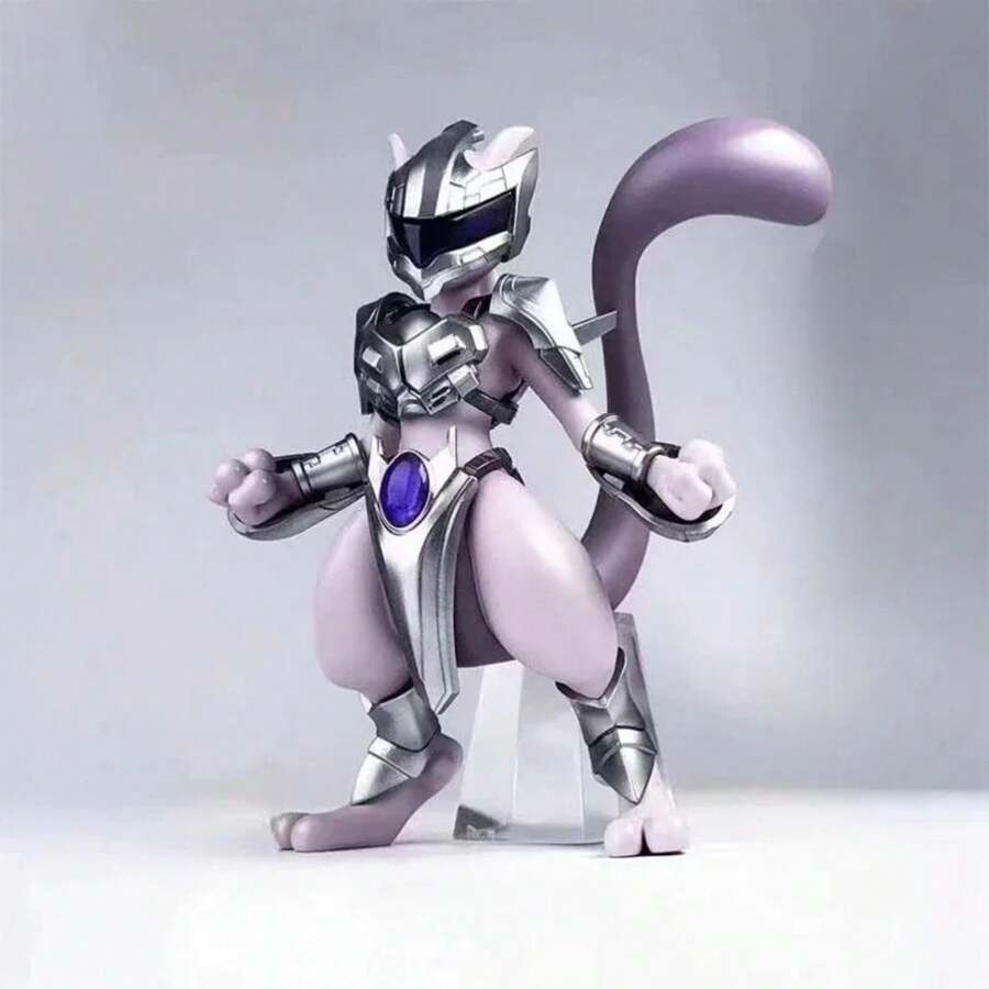 pokemon 11cm Pokemon Figure Mewtwo Anime Figure Steel Mewtwo Cool Figurine Pvc Statue Model Decorations Gifts Collection