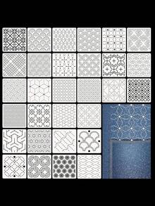 30 件塑料刺子绣模板 4.7 x 4.7 英寸几何刺子绣图案模板画线绗缝模板刺绣图案稳定器适用于缝纫手工绗缝和刺绣、返校、学校用品 - 刺繡模板 - 查看 7