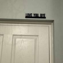 1 PIEZA Letrero de metal clásico "TE AMO ADIÓS" - Arte de pared geométrico para la sala de estar, decoración de pared interior - Decoración del hogar única y idea de regalo para el Día de San Valentín, Navidad, Halloween, Pascua y Acción de Gracias