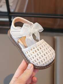 Girls Sandals, Children Woven Closed Toe Shoes 2025 New Summer Hot-Selling Roman Shoes, Soft Bottom Princess Shoes