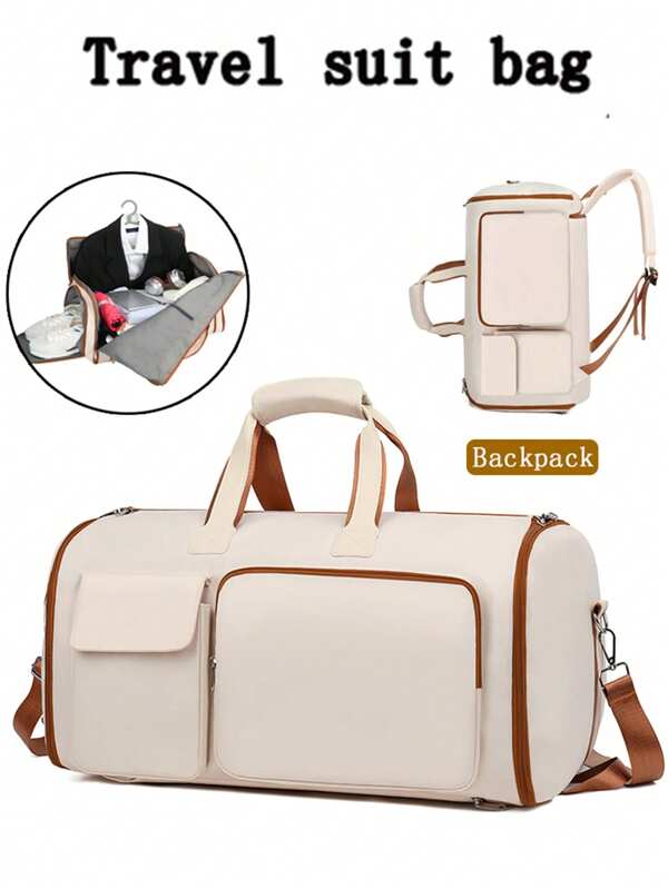 Mochila de viagem masculina de grande capacidade de 60L, mochila multifuncional com separação para roupas secas e molhadas, pode guardar ternos, vestidos, bolsa mensageiro casual