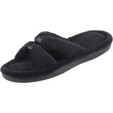 Local Delivery--Women's Signature X-Slide Slipper, Satin Trim With Memory Foam - Black - View 1