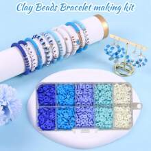 1 Box 24/10 Compartments Clay Beads, Friendship Couple DIY Bracelet Jewelry, Faux Pearl, Polymer Clay, Turtle, Letter, Starfish, Seashell, Ocean Themed, Suitable As Cute Valentine's Day, Everyday Decorative Gifts