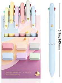 Ddaowanx Multicolor Pens, 4-In-1 Colored Ballpoint Pen 0.5mm Fine Point Smooth Writing,Nurse Accessories Work,Gifts Teen Girls,6-Count - 6 Pcs Macaroon - View 7