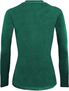 Women's Under Scrub Tee Crew Neck Long Sleeve-Shirt - 真獵人綠 - 查看 3