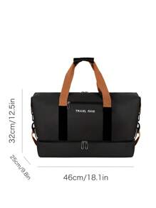 Borsa da viaggio personalizzata con ricamo, con nome personalizzato e lettere di colore, unisex, borsa a tracolla con cerniera e scomparto per le scarpe indipendente, di grande capacità per un facile stoccaggio all'aperto, borsa da viaggio leggera