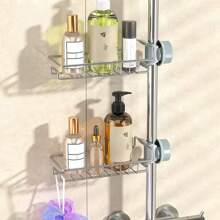 1pc Kitchen Faucet Caddy, Stainless Steel Bathroom Organizer Rack, Storage, Neat For Kitchen, Bathroom, Dorm, Kitchen Supplies, Bathroom Accessories, Back To School