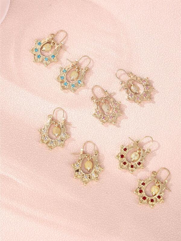 1 Paar Mini Mittelöstlicher Stil Metall Strass Igel Ohrstecker, Mittelöstlicher Frauen Täglicher Party Ohrringe, Urlaubsgeschenk