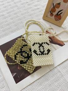 Niche Beaded Woven Hollow Mini Shoulder/Crossbody Phone Bag