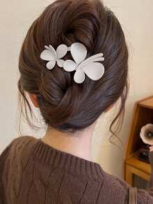 4pcs/1 Pc 5cm/1.97in Square Plastic Hair Clips In Black, White, Brown And Khaki, Stylish Hair Accessories, Claw Clip For Summer And Beach Vacation - 多色 7 - 查看 5