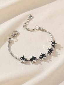 1 pulseira de corrente de cobre com contas de estrela pintada por gotejamento, joia personalizada faça você mesmo para mulheres