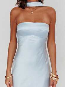 Women's Suspender Long Dress, Summer Fashion Solid Color Backless Strapless Slim Fit Sleeveless Dress, Suitable For Daily Wear And Commuting, Essential For Holiday Activities, Unique Style, Eye-Catching, Generous And Beautiful.