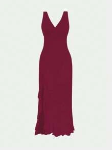Vestido de fiesta y noche de estilo europeo y americano con volantes en el bajo, nuevo lanzamiento para mujer, vestido polivalente para eventos