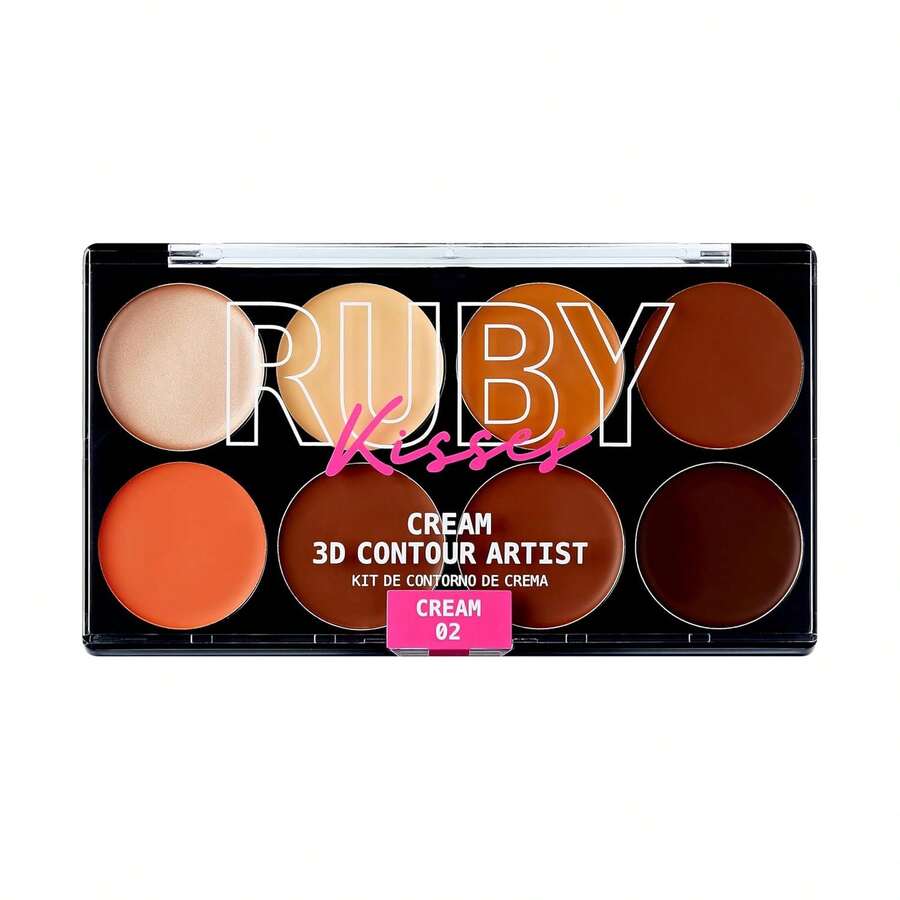 Paleta de Polvos Contorneados 3D Ruby Kisses Medium Dark - Define tus pómulos, perfecciona tu nariz y esculpe tu línea de la mandíbula - Medio oscuro - Ver 1