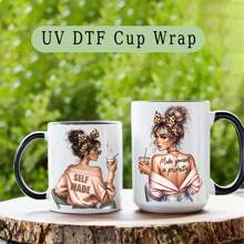ELEWINS UV DTF Cup Wrap - 12 Sheets Quality African Women Waterproof Cup Wrap Decals - Removable Dishwasher - DIY UV DTF Tumbler Wraps For Mug Cups, Aesthetic Designs For Teens Adults, School Supplies,Back To School