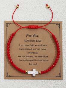ZIRUISP Jesus Cross Beads Bracelet Hand Woven Adjustable Christian Religious Jewelry For Women Men Perfect Gift For Baptism ,Daily Wear And Spiritual Inspiration - 1 Cross Beaded Bracelet - View 12