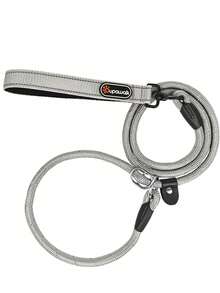 专业遛狗牵引绳、宠物防拉链绳、训练项圈项链配件 - 灰色 - 查看 13