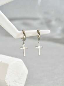1 paire de boucles d'oreilles de mode décontractées et classiques, à design croisé de haute qualité, personnalisées pour femmes
