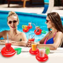 2/4/6 Stück aufblasbare Getränkehalter in Apfel- und Kirschform, Cartoon Apfel- und Kirsch-Getränkehalter-Schwimmer, Sommer Party Obst-Themen Getränkehalter-Schwimmer für Outdoor, Geburtstags-, Schwimmbad- und Strandpartys