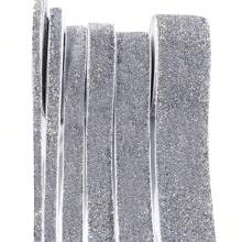 5/10 Pcs Silver Single-Sided Velvet Metallic Ribbon, 7-38mm Wide Glitter Ribbon For Gift Wrapping, Wedding, Party Decor, Floral Arrangement, Clothing Accessories