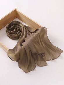 FADZOYLE 1条闪亮纯色围巾 女士头巾 长款柔软丝滑触感头巾 简约披肩围巾 女士包头巾 日常晚宴旅行婚礼派对新娘礼服 - 彩色 - 查看 20