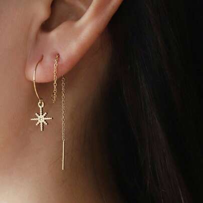 S SHOPBOHO 1Pair Minimal Gold Huggie Hoops Earring Detachable Geometric Hoop Earrings Hypoallergenic DIY Earrings Stackable Jewelry