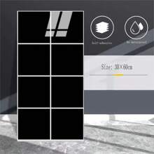 52 piezas de pegatinas de pared 3D de espuma de efecto mármol negro, autoadhesivas impermeables de vinilo, patrón de rejilla de plástico de aluminio grueso, adhesivos de pared lavables para renovación de tiendas, uso doméstico - decoración de baño, dormitorio, sala de estar